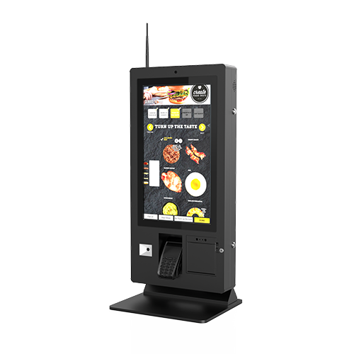 Self-service ordering and checkout kiosk